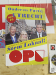 908126 Afbeelding van een verkiezingsposter van de Ouderen Partij Utrecht (OPU) - Lijst 16, op een gemeentelijk ...